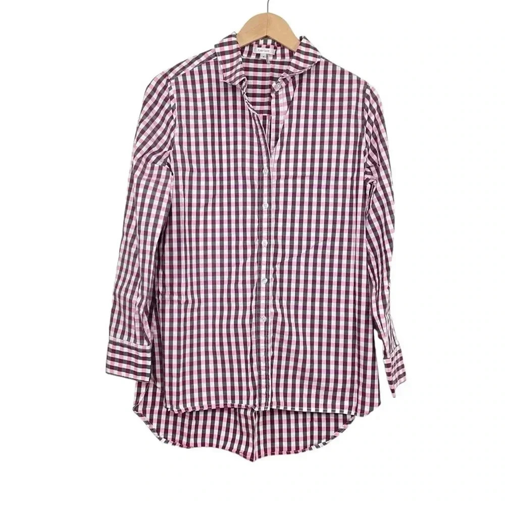 Tyler Boe Pink Gingham Button Long Sleeve Shirt Small